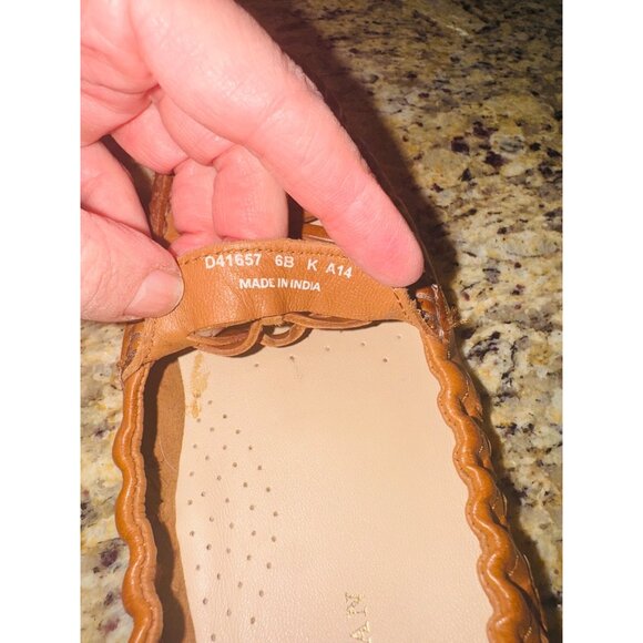 Cole Haan Tan Leather Woven Slip-On Loafers Moccasins Comfort Driving Shoes 6 - Picture 4 of 9